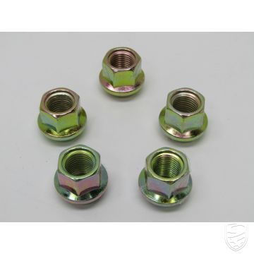Radmuttersatz (5 Stück), Porsche Style, Zink, M14x1,5 mm, Kugelsitz für Porsche 356 911 '67-'77 914 924