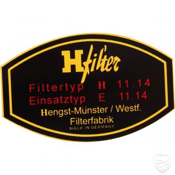 Aufkleber "H-Filter" für Porsche 356 A/B/C 911 65-73 912