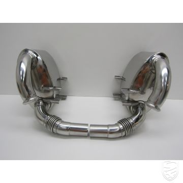 Satz Endschalldämpfer, Auspuff hinten, Sport, Edelstahl, poliert für Porsche 996 C2/C4