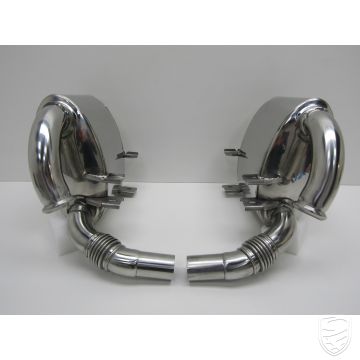 Satz Sportschalldämpfer, Auspuff hinten, "Super Sound", Edelstahl, poliert für Porsche 996 C2/C4