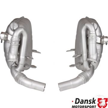 Satz Sportschalldämpfer, Auspuff hinten, "Super sound", Edelstahl, mit einstellbaren Schallventilen für Porsche 996 C2/C4