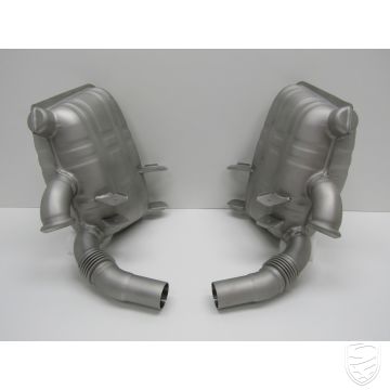 Schalldämpfer Satz, Auspuff hinten, Edelstahl, OE-Stil, mit TÜV für Porsche 996 Carrera