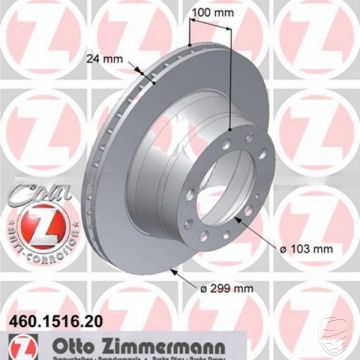 2x Bremsscheibe ZIMMERMANN Hinterachse links+rechts für Porsche 964 944S2/TURBO 968