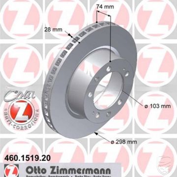 2x Bremsscheibe ZIMMERMANN Vorderachse links+rechts für Porsche 964 C2/C4