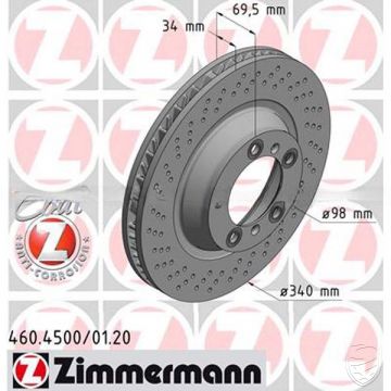 Bremsscheibe ZIMMERMANN Vorderachse links für Porsche 991.1 Carrera S