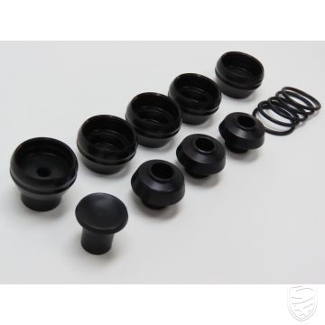Schalterset für Singer-Style Armaturenbrettleiste für Porsche 964 - schwarz eloxiert
