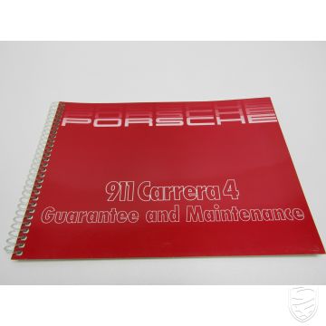 ERSTAUSGABE Porsche 964 Carrera 4 Serviceheft Checkheft Wartungsheft Pflegepass 11/88 (englische Version)