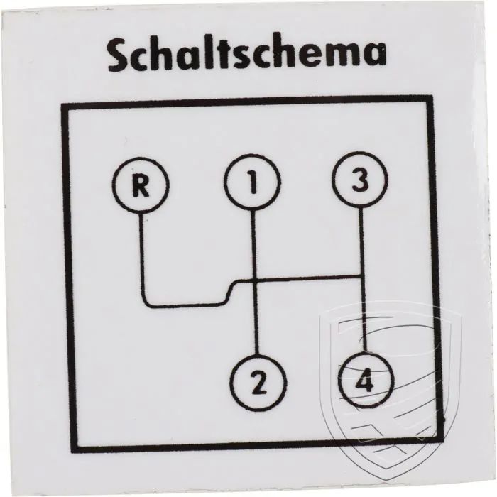 Aufkleber "Schaltschema" für Windschutzscheibe für Porsche 356 A/B/C