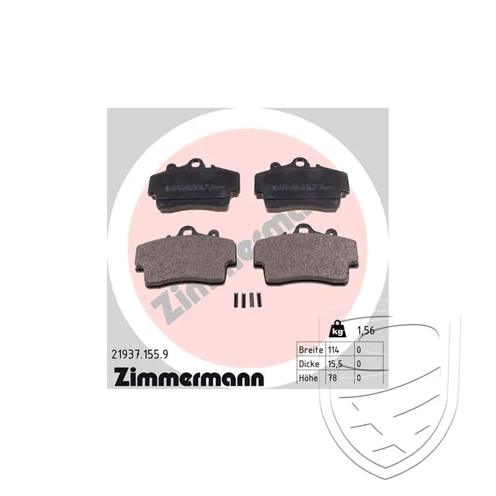 Bremsbelagsatz, Vorderachse, ZIMMERMANN für Porsche 986 987