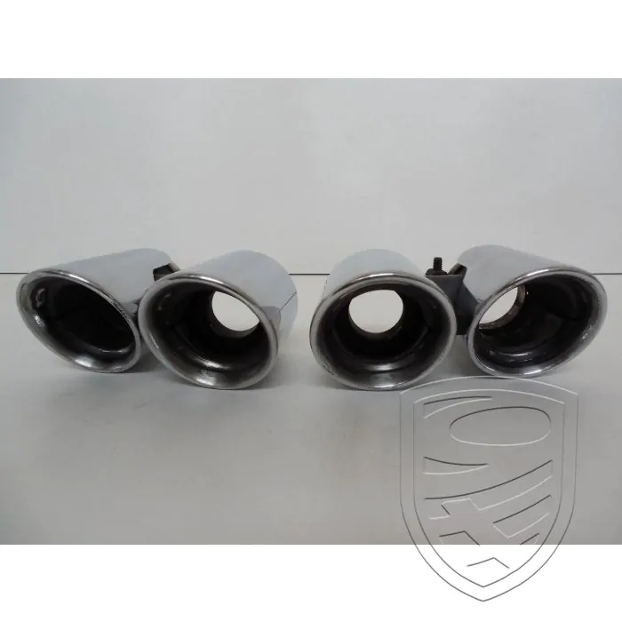 Satz 2x Porsche 991 3,8L S Endrohr, Sportabgasanlage rund Chrome L+R