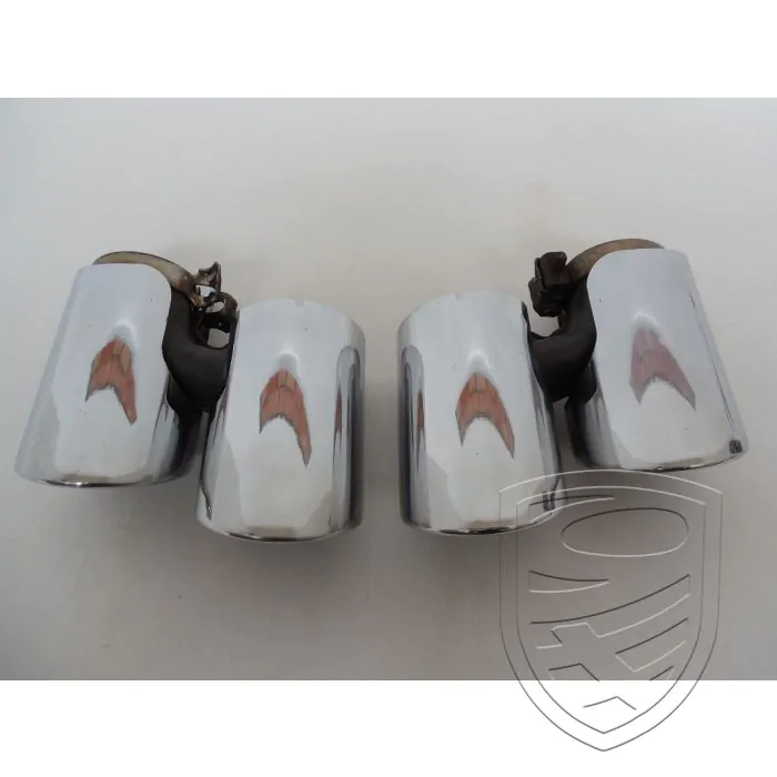 Satz 2x Porsche 991 3,8L S Endrohr, Sportabgasanlage rund Chrome L+R