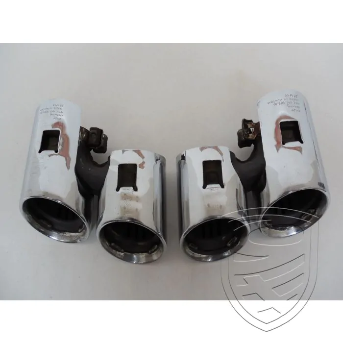 Satz 2x Porsche 991 3,8L S Endrohr, Sportabgasanlage rund Chrome L+R