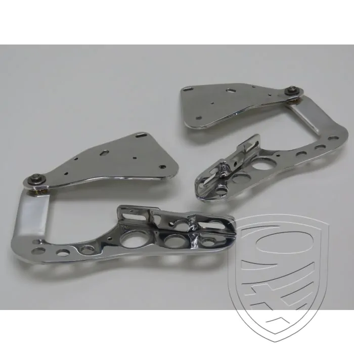 Satz 2x Fronthaube/Kofferraumdeckel Scharnier, Alu, poliert für 911 '63-'89 964 993