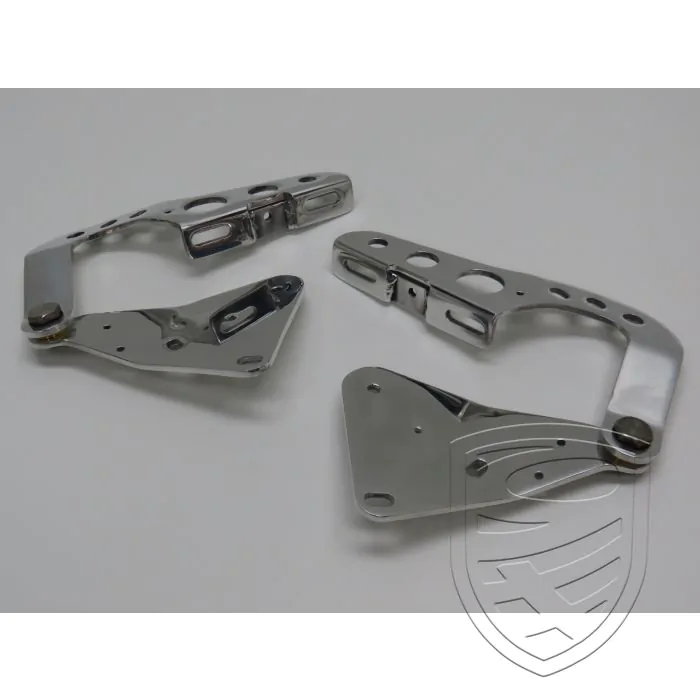 Satz 2x Fronthaube/Kofferraumdeckel Scharnier, Alu, poliert für 911 '63-'89 964 993