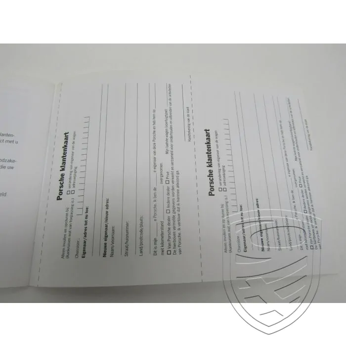 ERSTAUSGABE Porsche 997 987 Boxster Cayman Serviceheft Checkheft Wartungsheft Pflegepass 1/09 (niederländische Version)