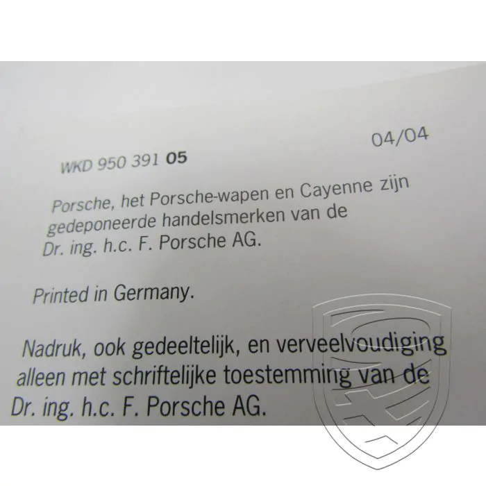 Porsche 955 Cayenne Serviceheft Checkheft Wartungsheft Pflegepass PCM (Porsche Communication Management) 4/04 (Niederländische Version)