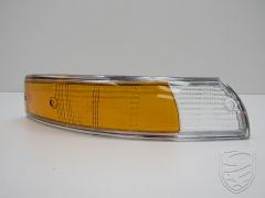 Blinkleuchteglas, EU, Chrom Rand, orange/weiss, rechts für Porsche 911 '69-'73