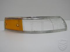 Blinkleuchteglas, EU Version, Chrom Rand, klar/orange, rechts für Porsche 911 '69-'73