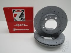 Satz 2x Bremsscheibe (Ø298x24 mm), belüftet, gelocht, ZIMMERMANN Sport, Vorderachse für Porsche 986 Boxster