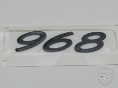 Emblem "968"  schwarz für Porsche 968 986 Boxster